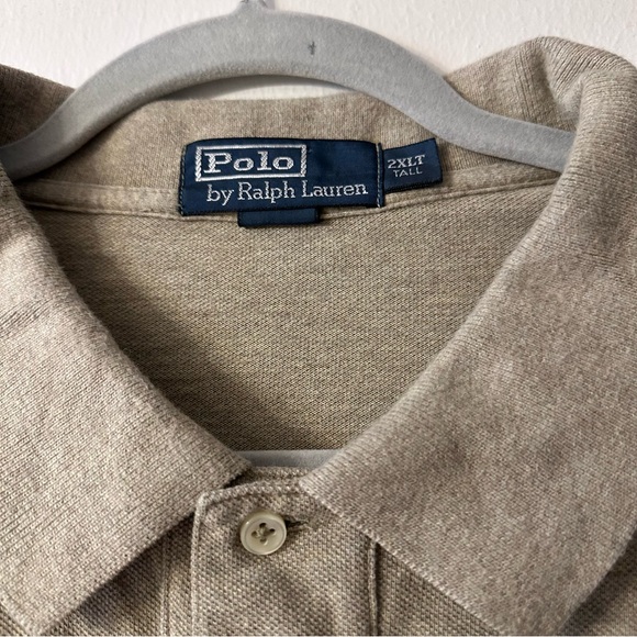Ralph Lauren Men's Tan Long Sleeve Polo Shirt Size 2XLT Preppy - Picture 3 of 11